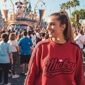 🐭 Vtg 90s MICKEY & CO Embroidered Sweatshirt Lg 🐭